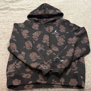 Air Jordan x A Ma Manière All Over Print Fleece Hoodie 'Black/Medium Ash' Size L